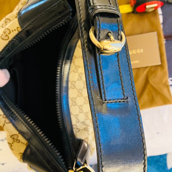 Gucci Monogram Hobo Shoulder Bag Canvas Gold HW - Picture 4 of 9